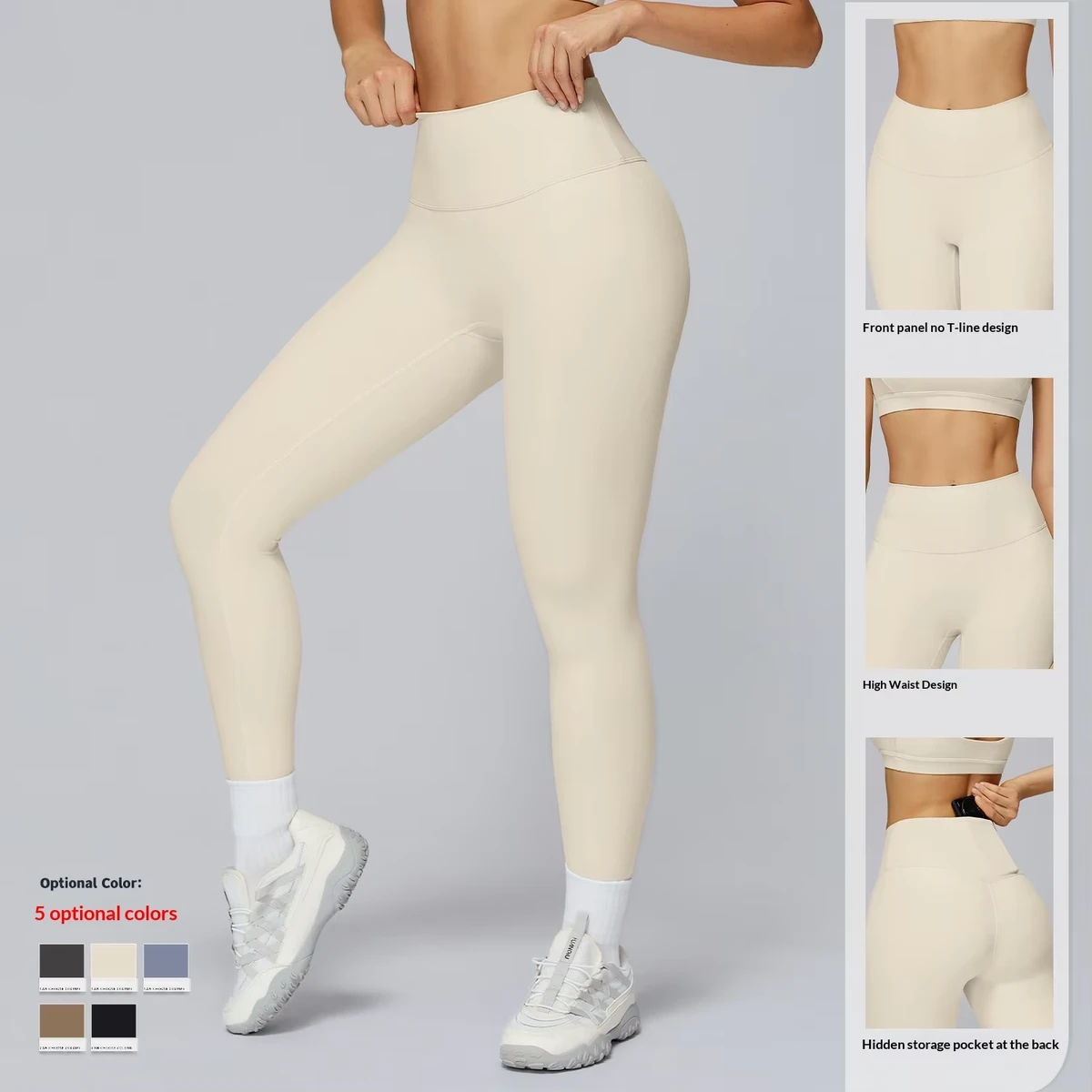 High Waist Sports Leggings for Women's Yoga Gym Workouts Hidden Pockets Legging