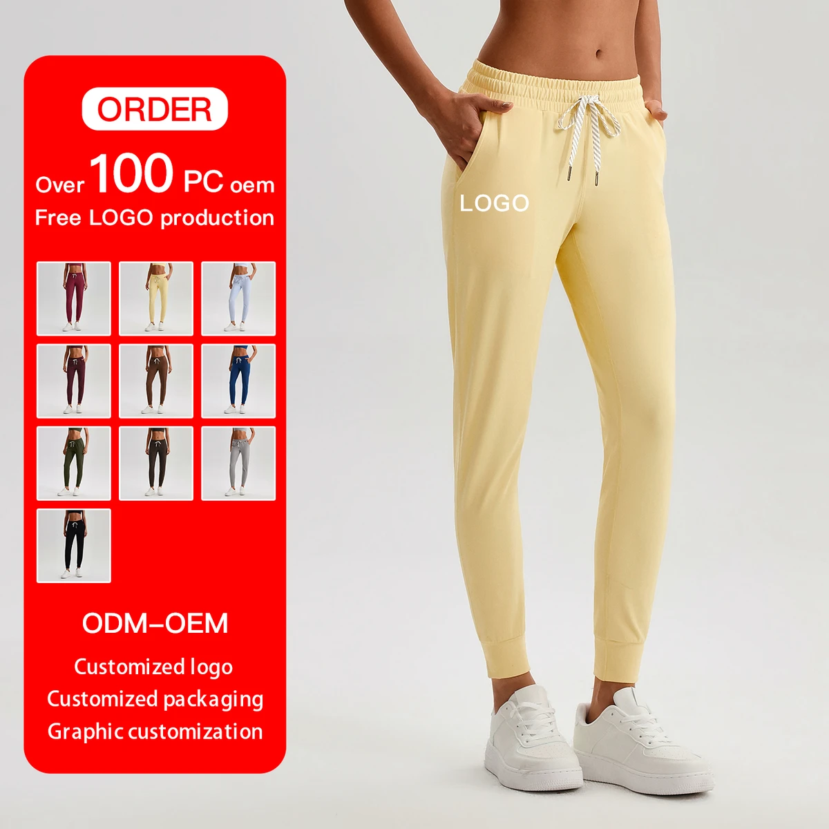 2026 New Style High-Waisted Yoga Pants Side Pockets Hip-Lifting Design Drawstring Four-Way Stretch for Women-Quick-Drying Sports