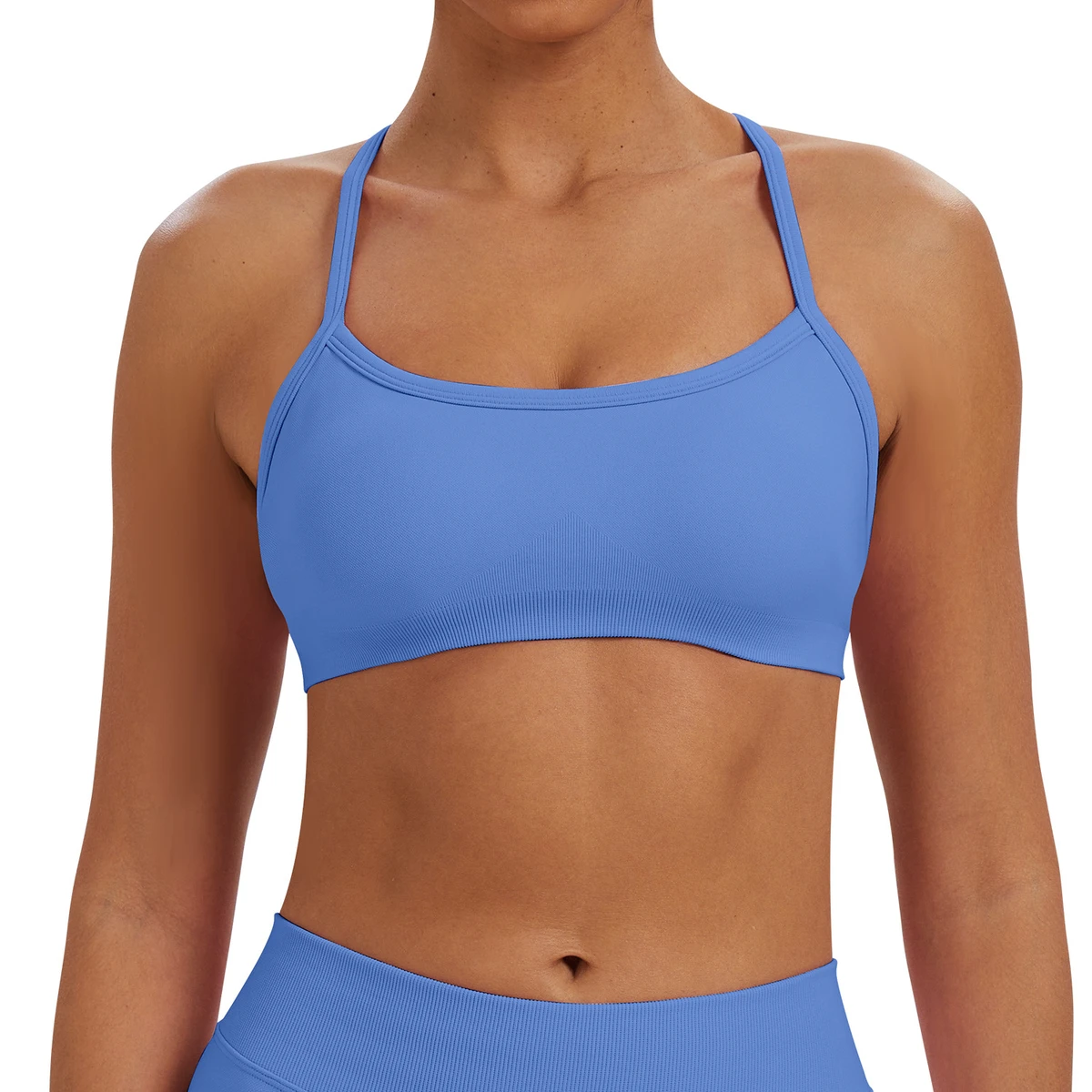 Cross-border AliExpress Seamless High Elastic High Support Yoga Bra for Spandex Nylon Three-Wear Detachable Shoulder Strap