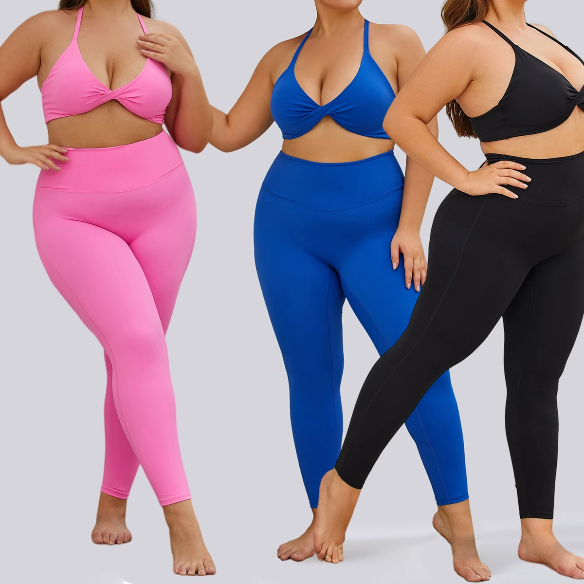 3XL Plus Size Yoga Sets 2pcs Women Activewear High Waisted Yoga Leggings Gym Fitness Sports Bra Cross Back Bikini Quick Dry