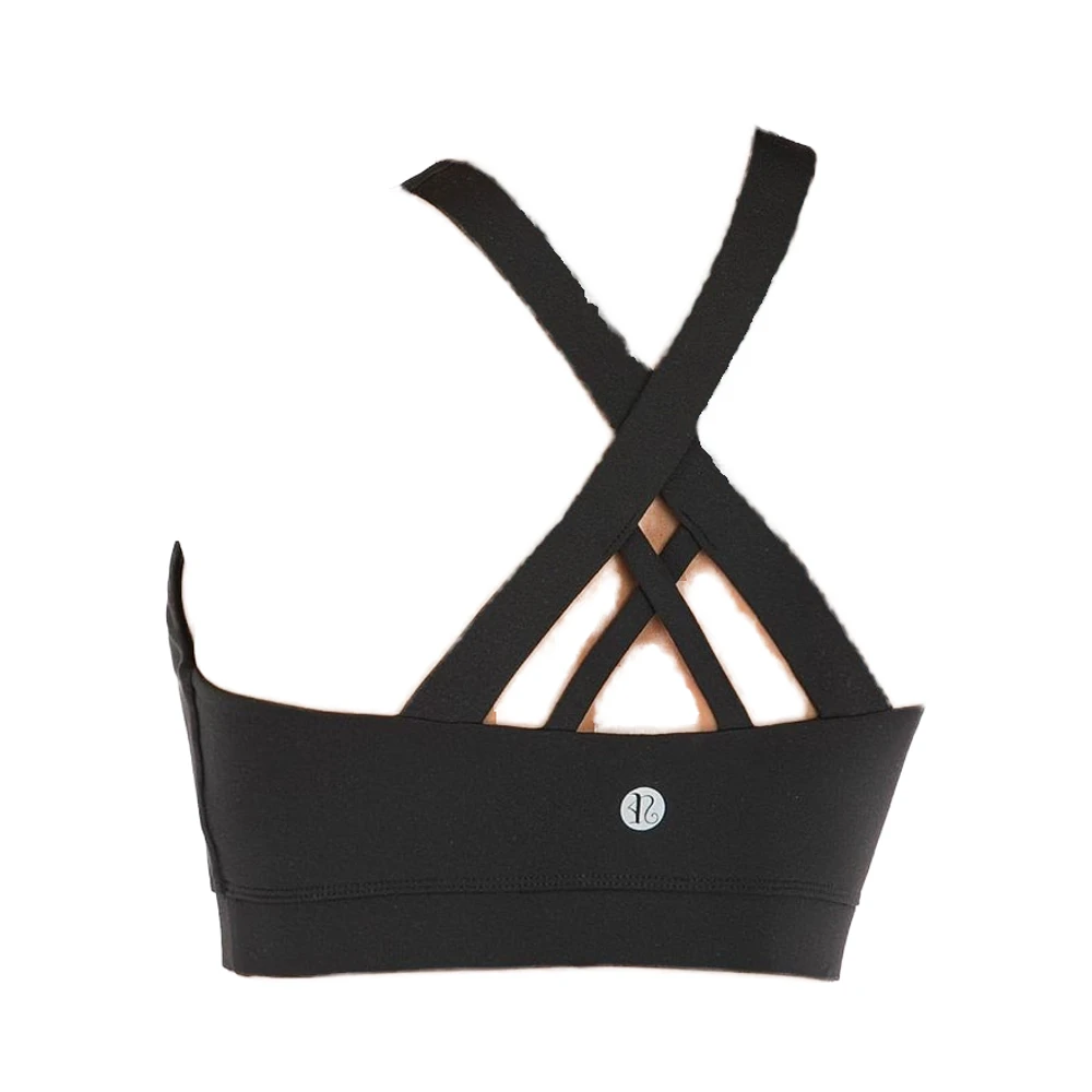 RUNNING GIRL Breathable Sports Bra for Women -Cross Back Padded Strappy Backless Medium Support Yoga Bra Removable Cups