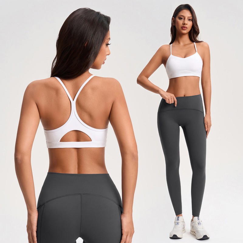 High Support Shockproof Women Sports Bra Tops for Gym Yoga Fitness Solid Color Breathable Activewear