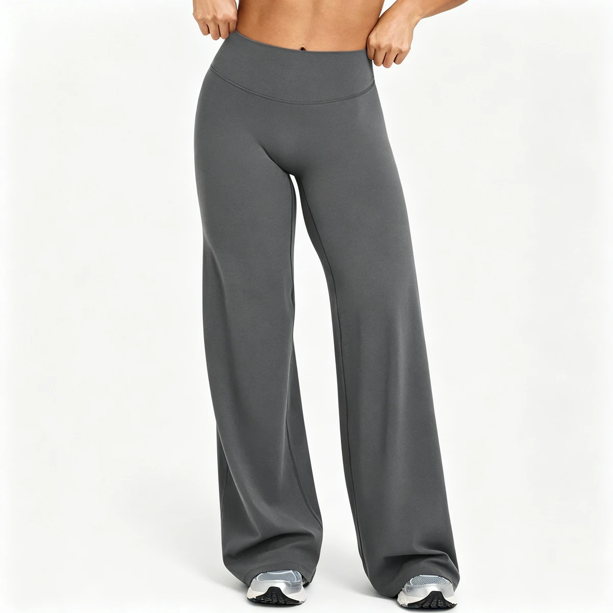 Solid Color High Waist Flared Yoga Leggings, 4-Way Stretch, No Camel Toe Sports Pants