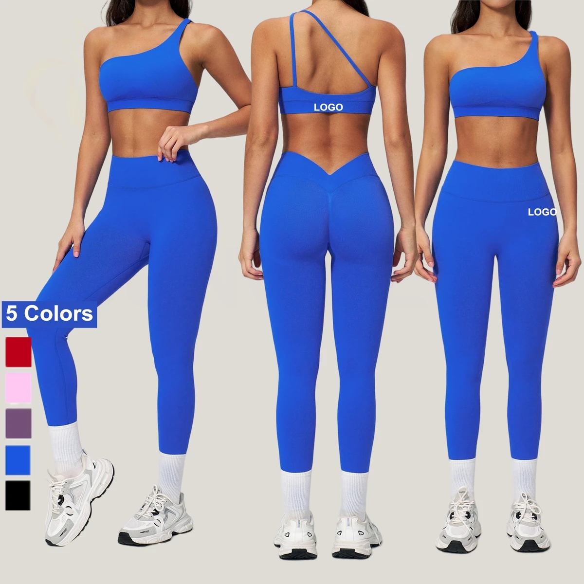Women Seamless Yoga Set 2 Piece Backless Sports Bra & High Waist Butt Lifting Leggings Seamless Sportswear Fitness Wear Women