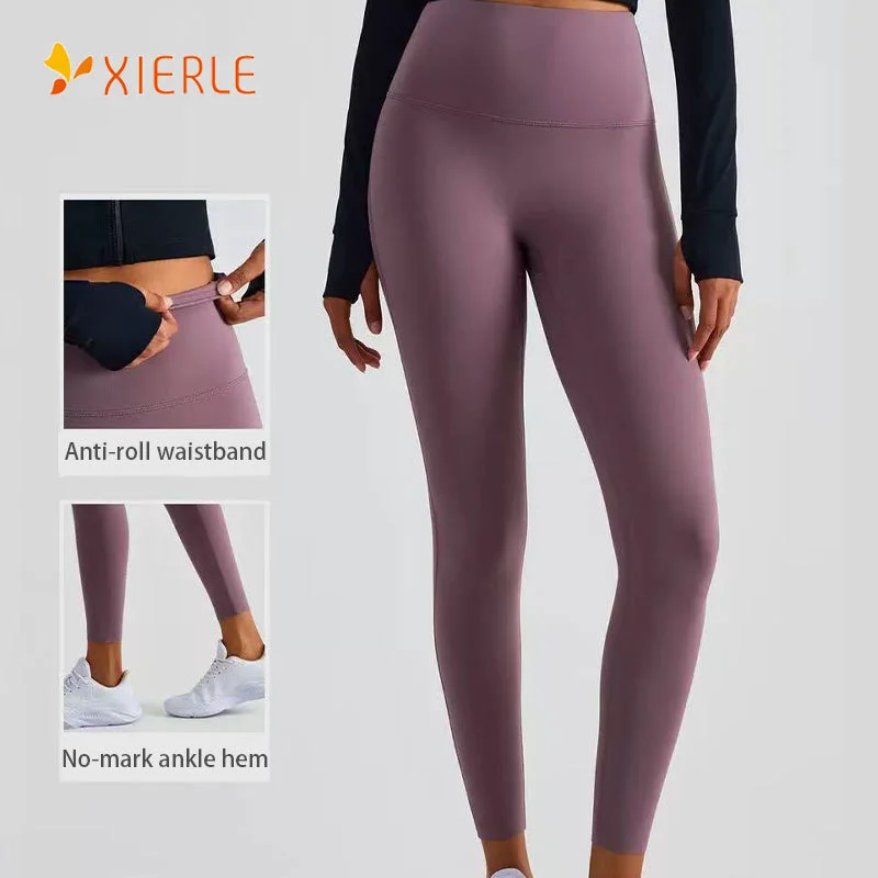High Elastic Waist Yoga Pants for Women Seamless Workout Leggings Solid Tummy Control Quick Dry Full Length Custom Logo ODM OEM