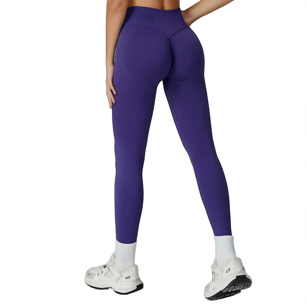 Seamless High-Waisted Full-Length Yoga Leggings Pants Butt Lifting Tummy Control Quick Dry Four-Way Stretch Spandex/Nylon Plus