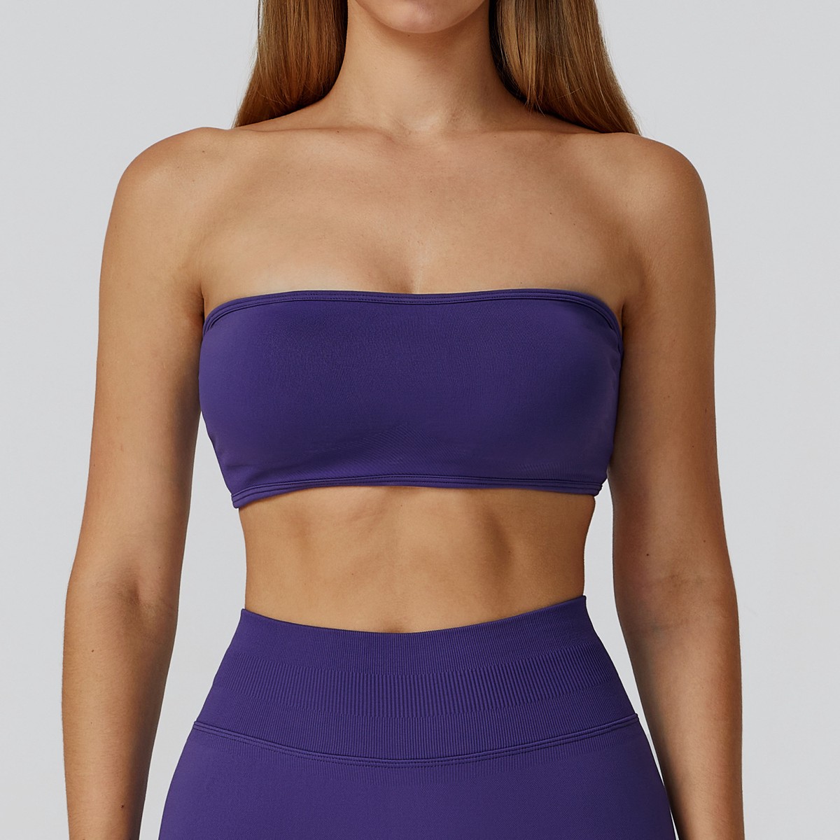 Breathable Seamless Sports Bra for Fitness Yoga Cross-Border One-Piece Strapless Design Hollow Back Plus Lightweight