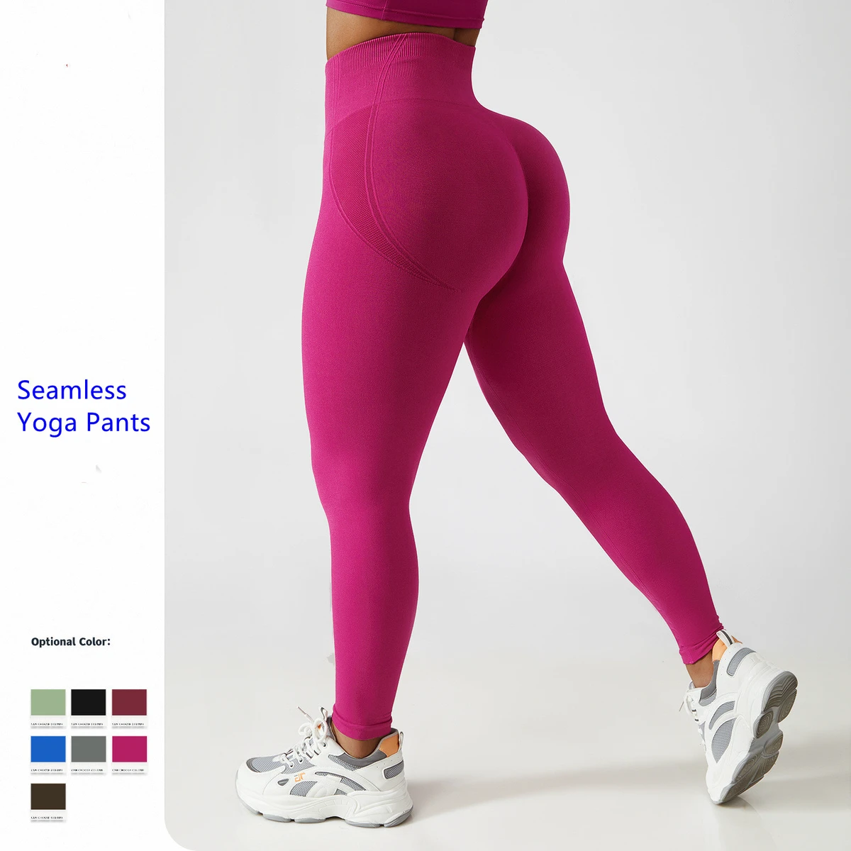 New Arrival Quick Dry Seamless Scrunch Butt Yoga Leggings for Women High Waist Spandex/Nylon Four-Way Stretch & Breathable