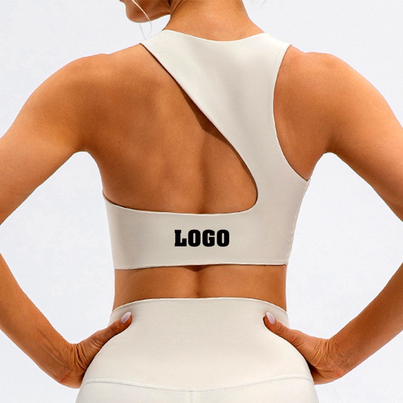 Custom Workout Hollow Out Crop Tops Fitness High Impact Gym Women Sexy Plain Yoga Sports Nude Bra
