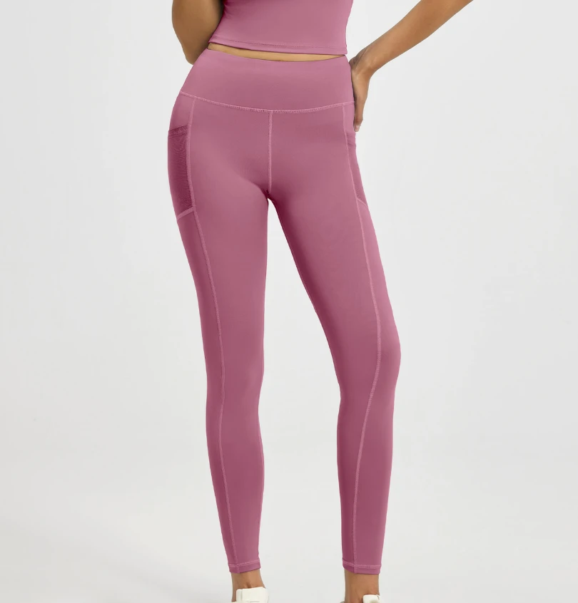 Professional High Waist Yoga Pants with Side Pockets Seamless High Elasticity Full Length Leggings Women Gym Fitness Wear