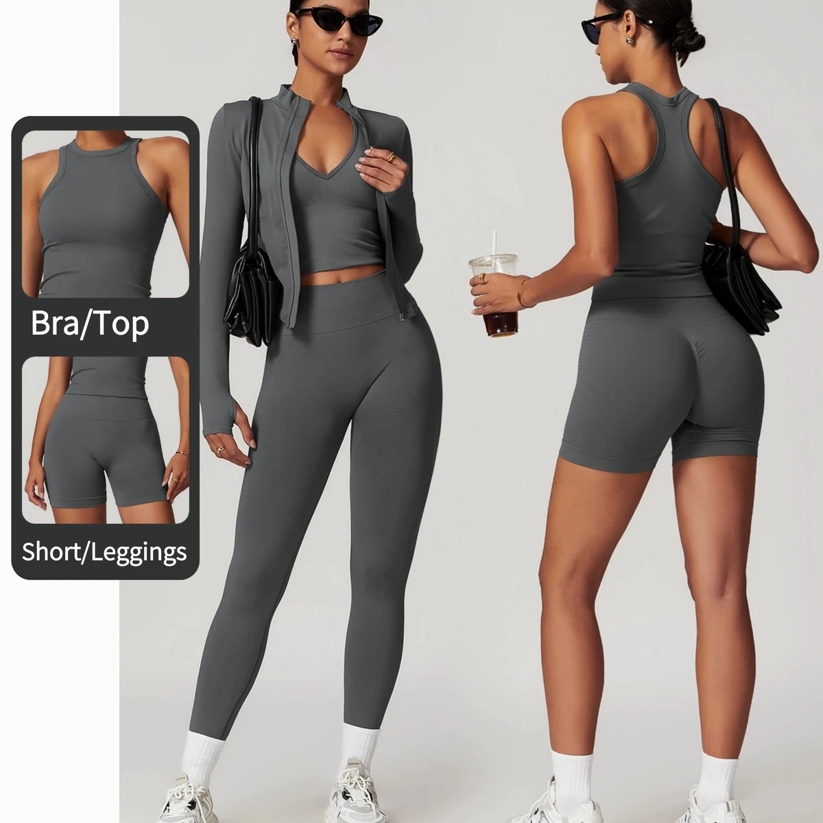Sports Fitness Al Yoga Set Fitness Yoga Wear High Waist Women Conjunto De Yoga Leggings Pants Wear Clothes Top Sets SQ7725
