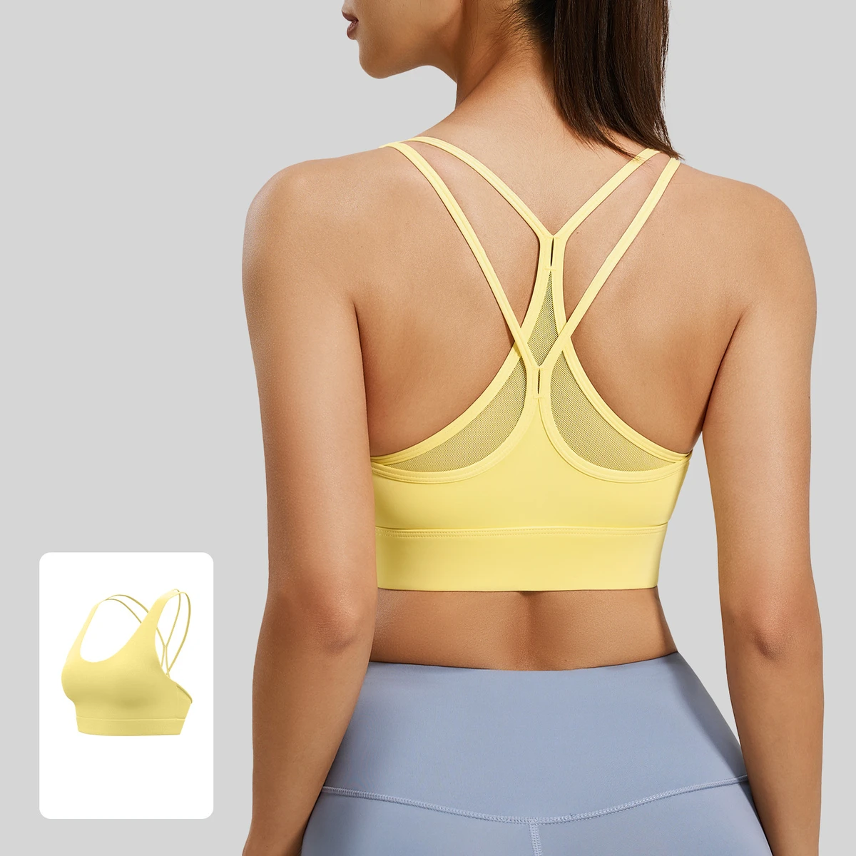Wholesale Breathable Mesh Design Yoga Sports Bra High Strength Shockproof Cross Back Sports Bra Comfortable Women Yoga Vests