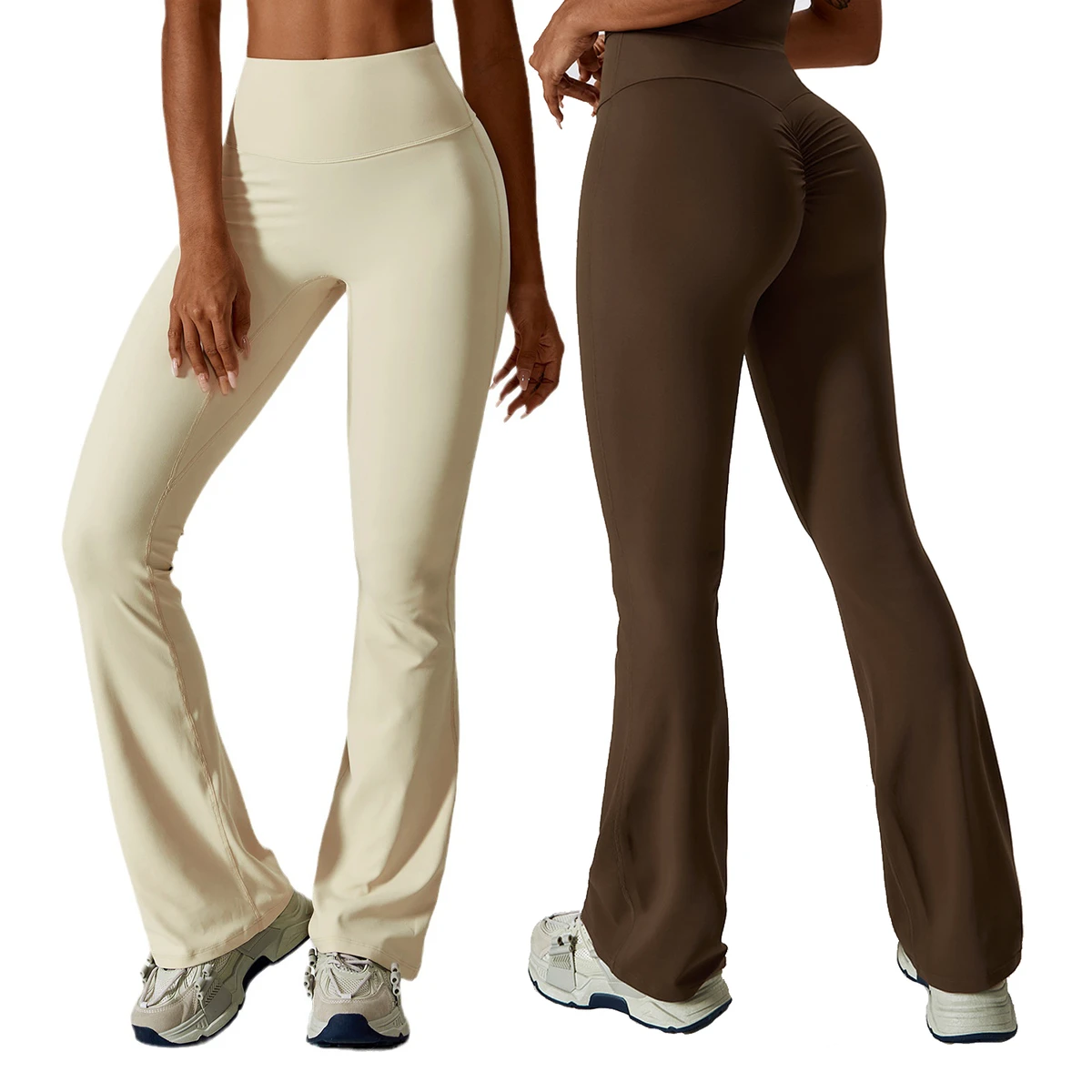 High Waisted Four-way Stretch Naked Feeling Soft Women Workout Pant Yoga Tight Gym Wear Yoga Flare Leggings