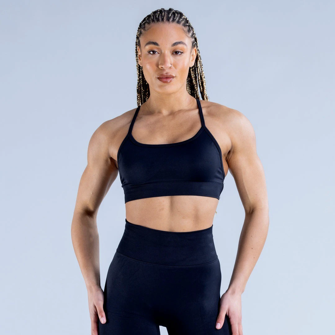 New Arrivals Women Active Wear Seamless Cross Beautiful Back Gym Fitness Bras Breathable Open Back Solid Seamless Sports Bras