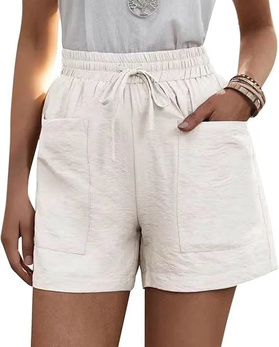 High-end Women's Athletic Running Regular High Waisted with Pockets Workout Gym Yoga Beach Shorts
