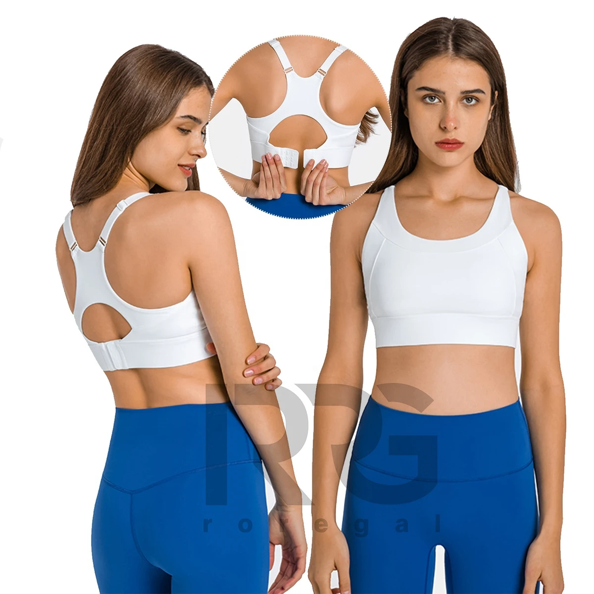 2023 Women Round Neck and Adjustable Back Buckle Shock Proof Yoga Bra