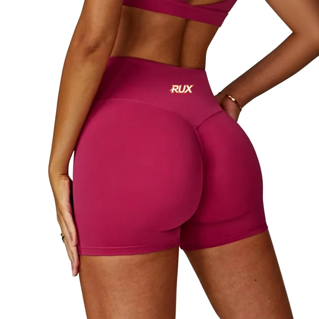 Custom Logo Women's Biker Shorts Workout Gym Shorts Custom Logo High Waist Tummy Control Hidden Scrunch Running Yoga