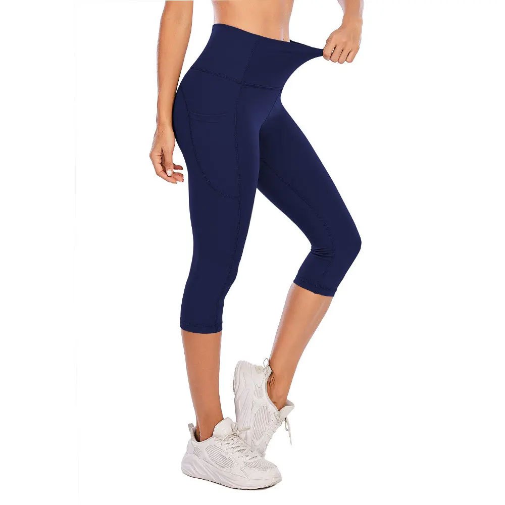 Wholesale Spandex Summer Fitness Gym Sport Yoga High Quality Breathable Quick Dry Mid Custom Logo Ladies Velour Leggings