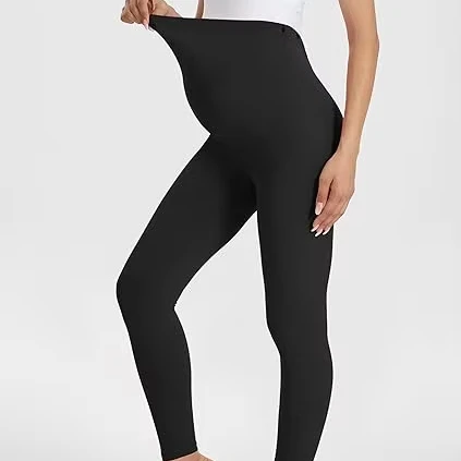 Women's Maternity Activewear Yoga Leggings Midsection Pregnant Pants for Comfort and Style