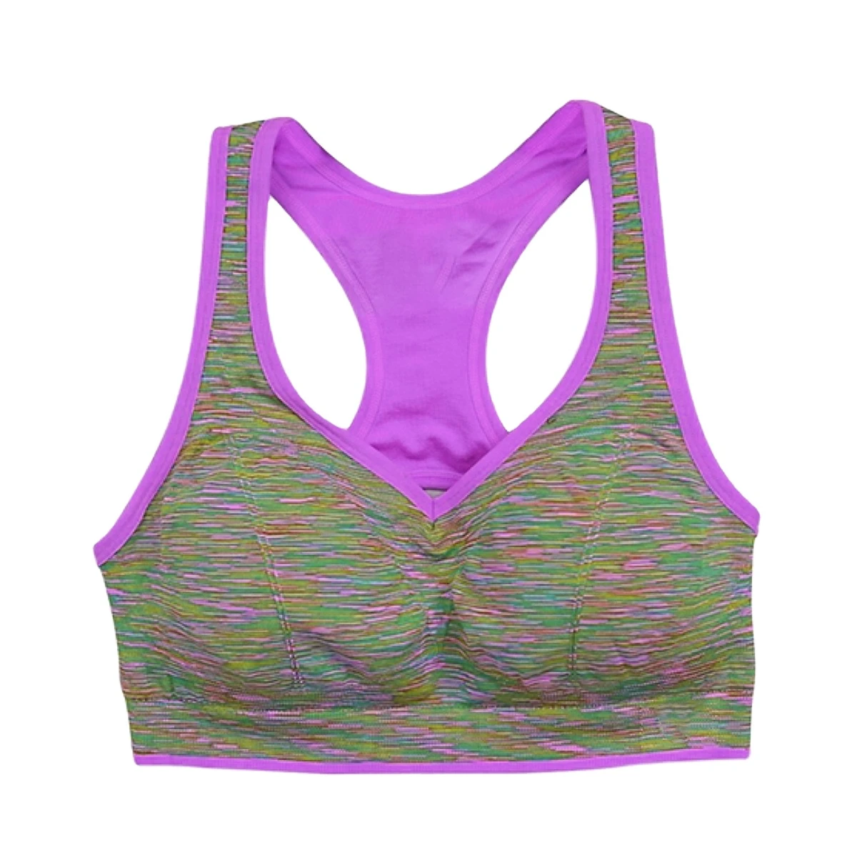 Women Soft Compression Full Supportive Yoga Sports Bra with Removable Cups