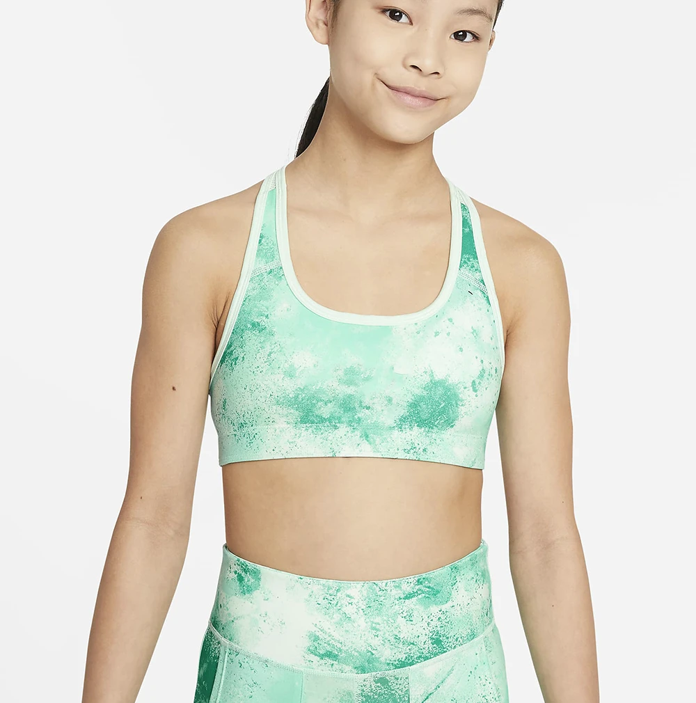 Hot Sale High Support Four-Way Stretch Wireless Bra for Kids Teenage Girls Breathable Quick Dry Sports Bra Print Front Simple