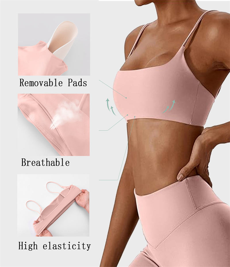 Wholesale Breathable Quick-Dry Women's Sports Yoga Bra U-Neck Soft Compression Lightweight Customized