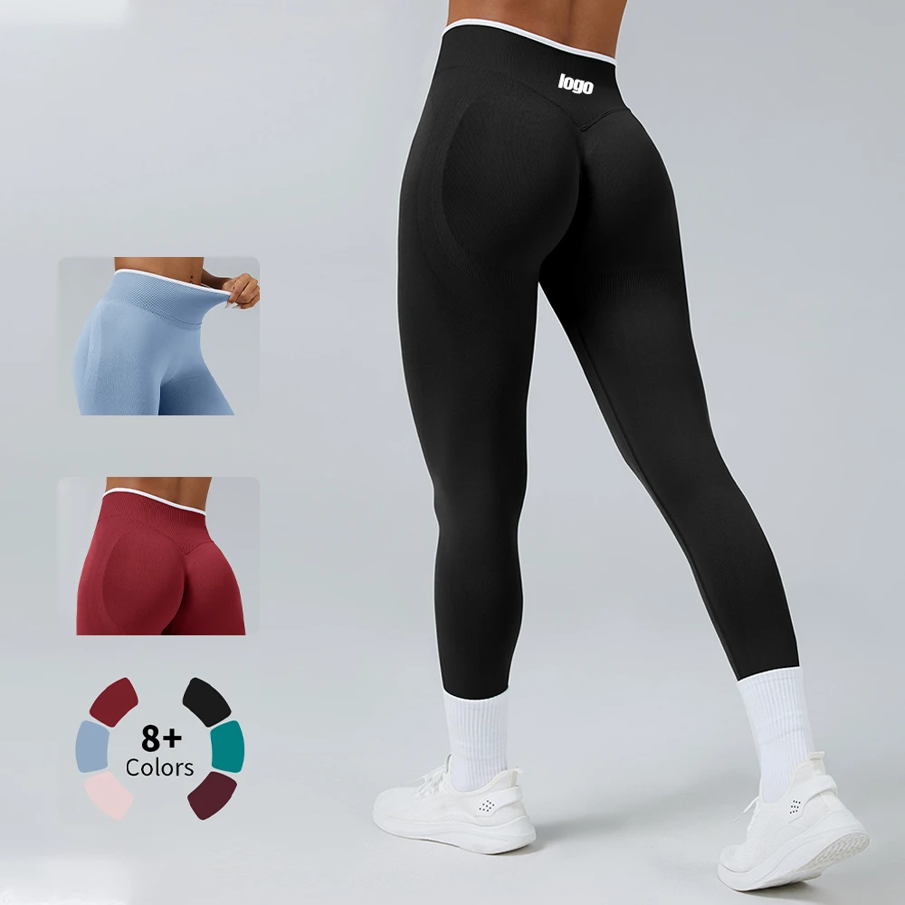2025 New Custom Logo Sports Clothing Scrunch Butt Workout Legging Gym Fitness Pants Seamless Yoga Leggings For Women