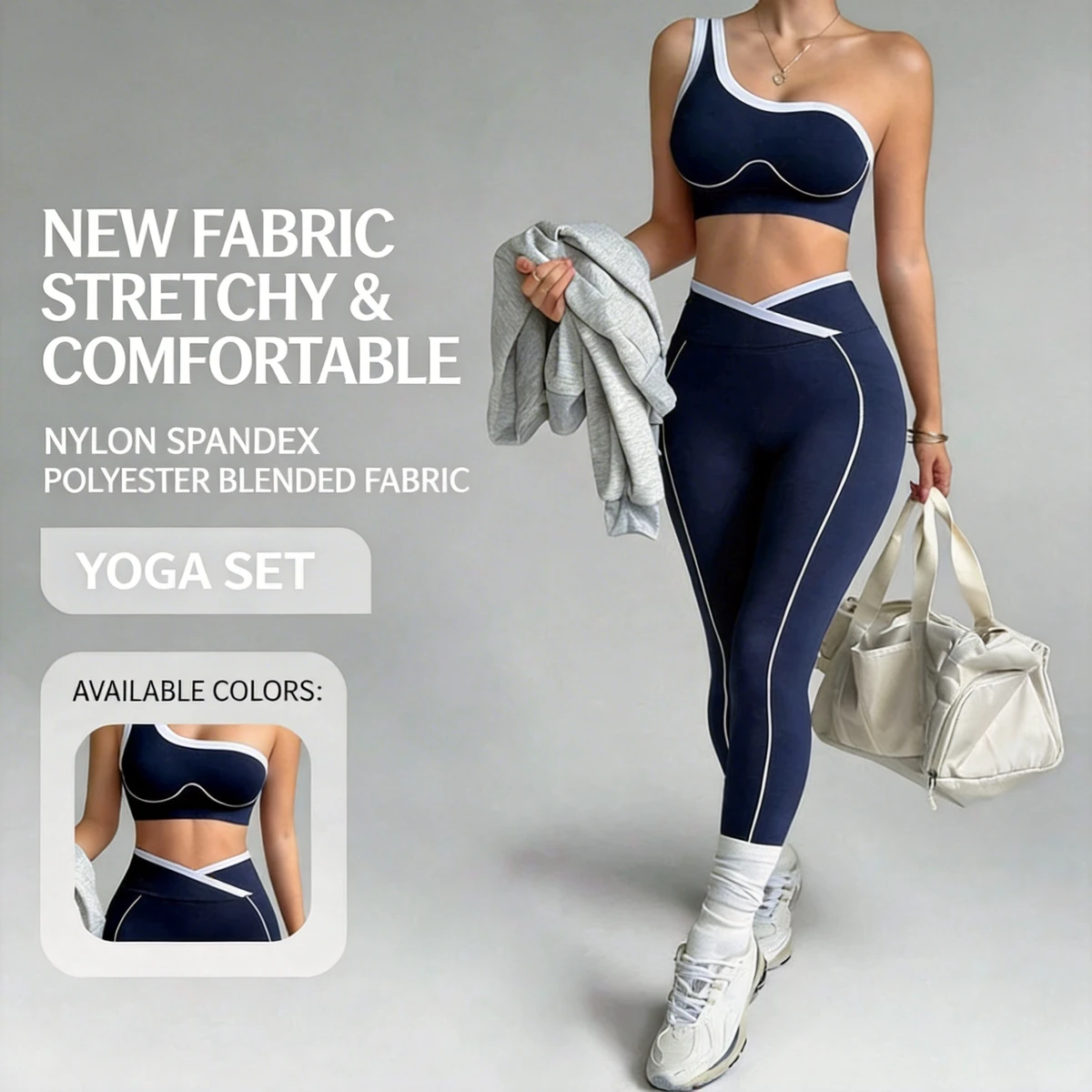 Women's High Waist for Butt Lift Breathable Four-Way Stretch Seamless Quick Dry 2 Piece Yoga Set with Sports Bra