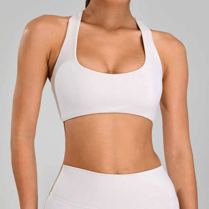 Hot Selling Women's XL Sports Crop Bra High Strength Lightweight Breathable Quick Dry Seamless Shockproof Top Simple Custom
