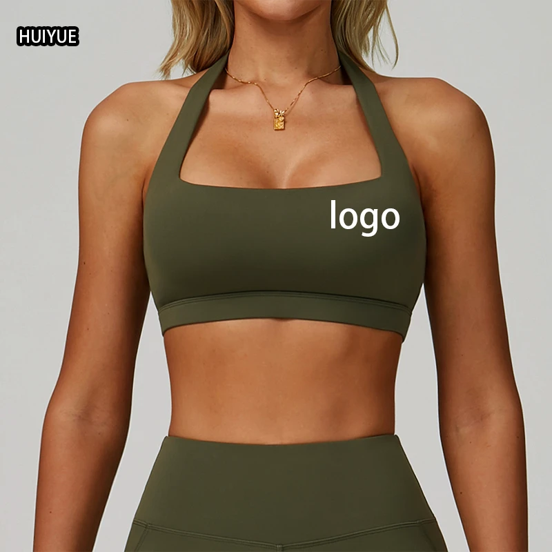 Women's Cross-Back High Support Breathable Sports Bra Shockproof Padded Running Fitness Yoga Bra With Open Back Design