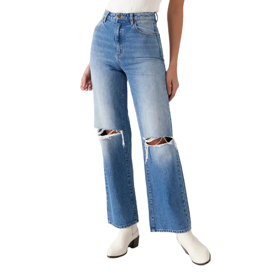 New Women's Baggy Denim Pants American Style High Waist Jean Pants Women Casual Loose Wide-leg Vintage Jeans