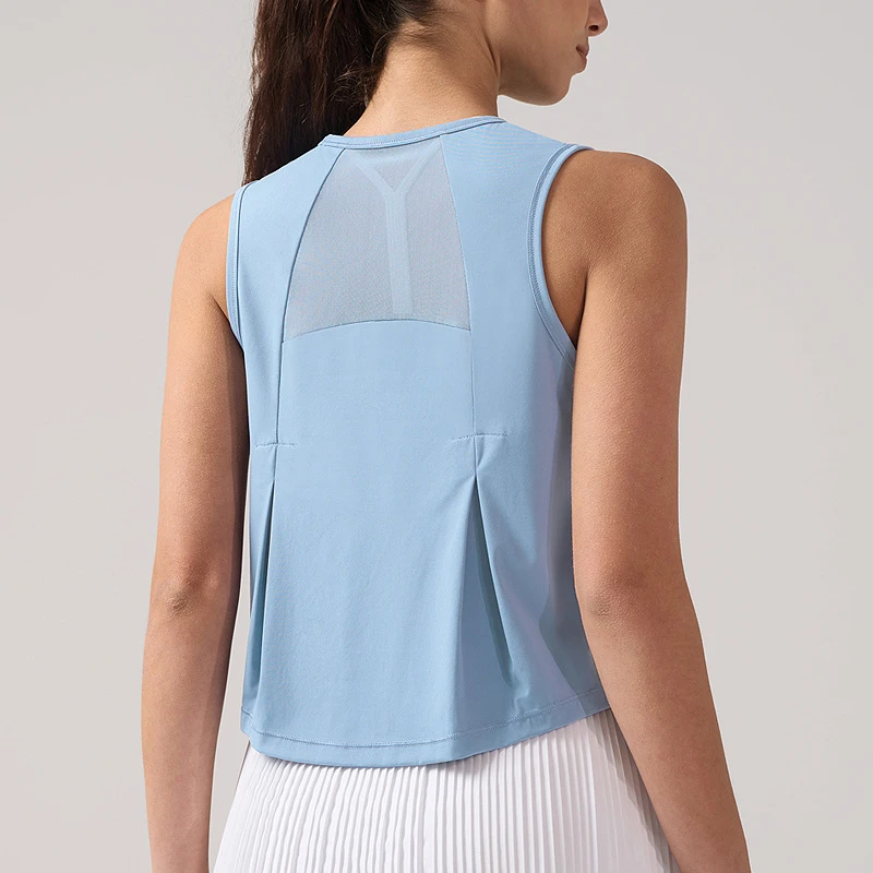 Women's 115g Mesh Crop Sports Tank Top 76% Nylon 24% Spandex Breathable Yoga Gym Athletic Vest