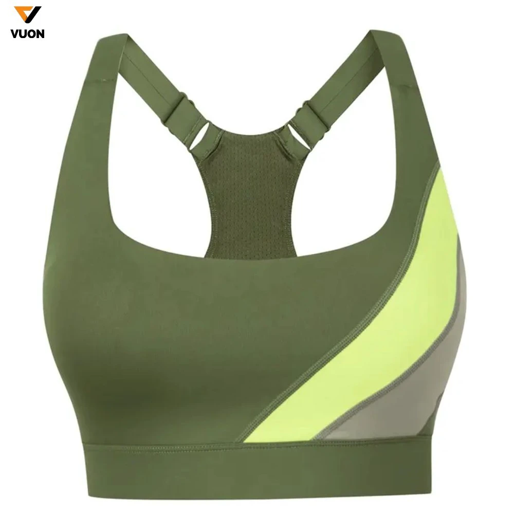 High Quality Plus Size Women's Nude Feeling High Support Yoga Sports Bra with Removable Pad Comfortable Push Design for Yoga Gym