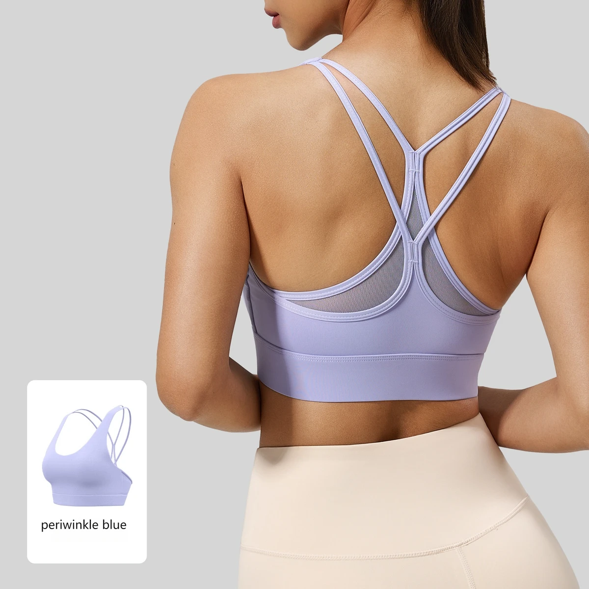 Women Sports Bra High-Impact Mesh Bra with Cross Back Maximum Support and Ventilation for Intense Yoga and Gym Yoga Wear