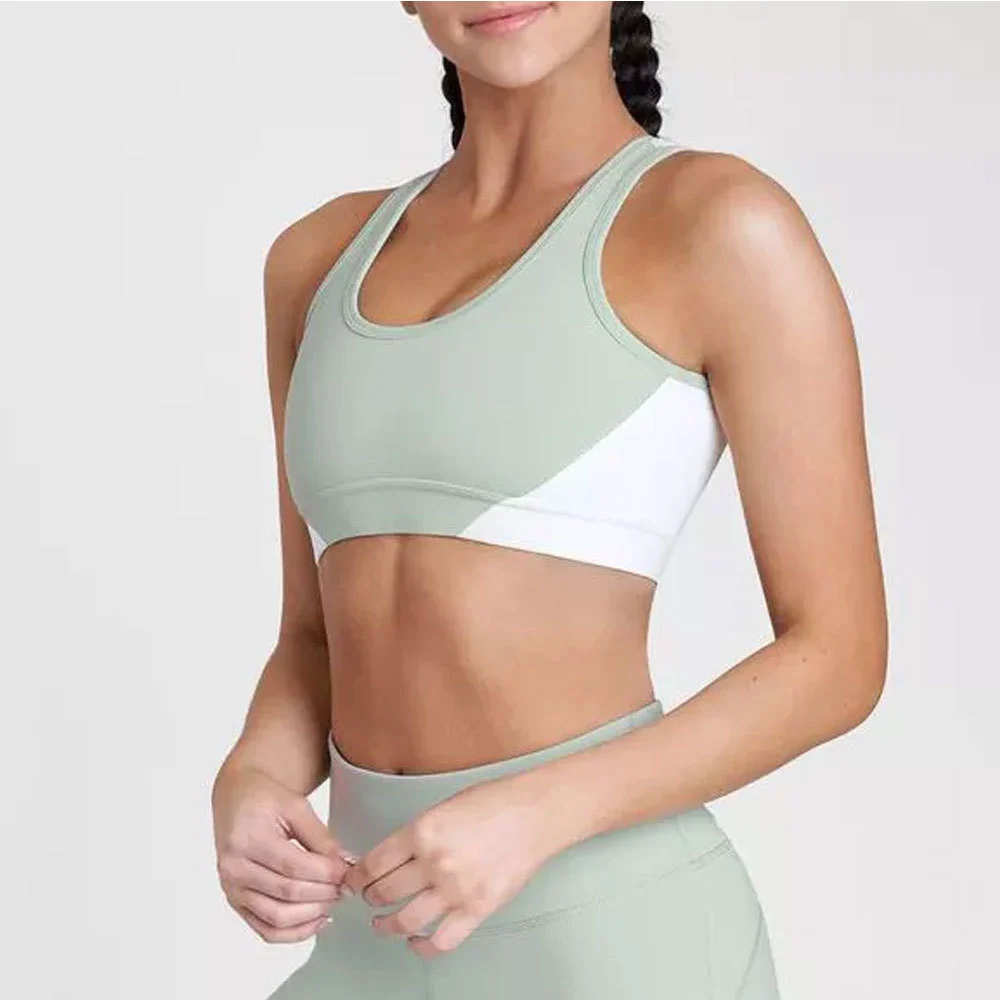 Women's Breathable Eco-Friendly Simple Design Sports Bra with Front Logo for Gym Yoga Workout Fitness