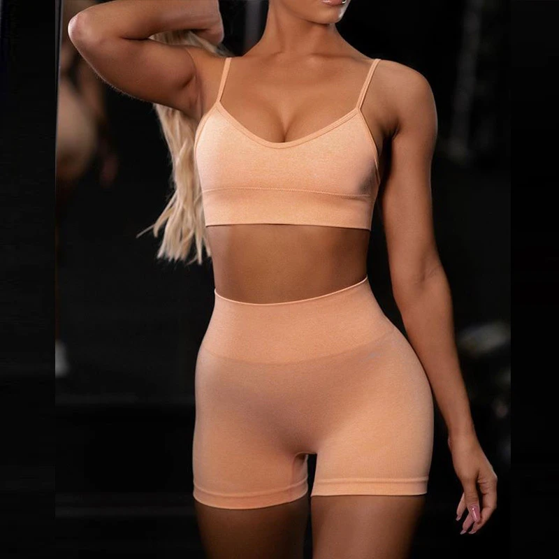 Customizable Wholesale Hot Candy Color Fitness Shorts Women's High Waist Seamless Yoga Pants