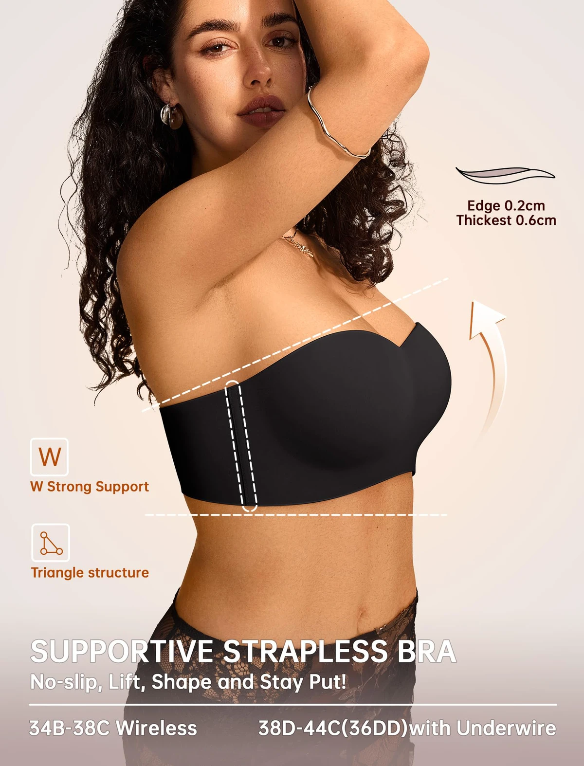 Factory High Quality Soft Wireless Womens Strapless Bras Sexy Non-Slip Push Up Invisible Seamless Padded Bandeau Bra For Daily