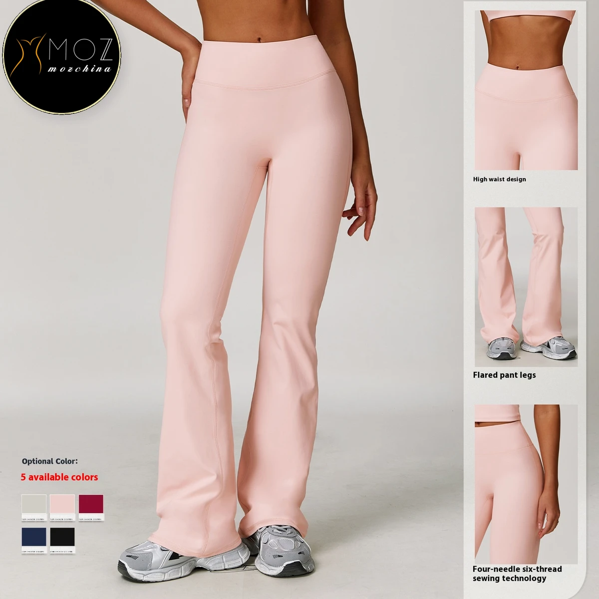 Flannel High-Waist Yoga Pants - Slim Fit Flared Bootcut Leggings for Running, Workout & Fitness