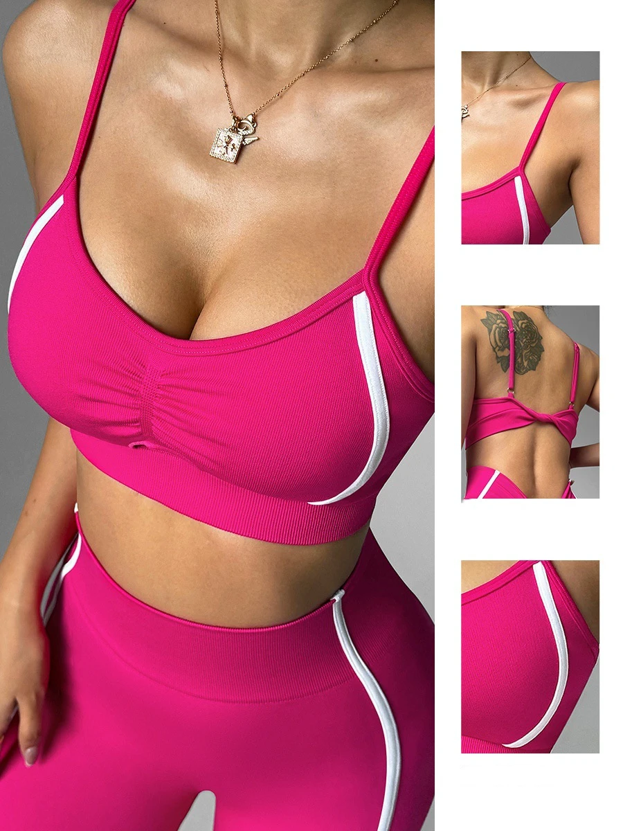 Wholesale Customized Strap Adjustable Sport Bra Sleeveless Open Back Fitness Quick Drying Sport Bra