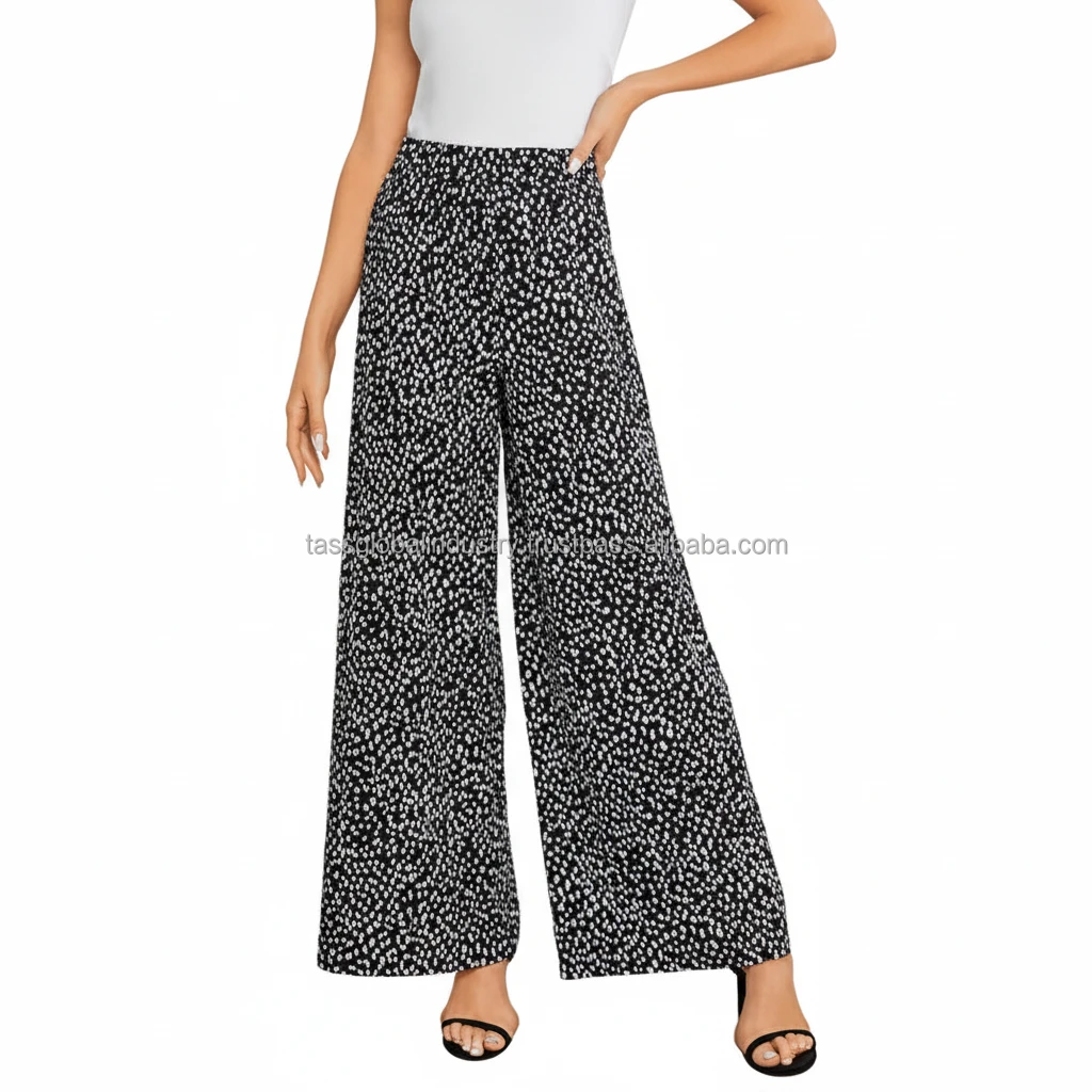 Summer Fashion Women's Vintage Customizable Floral Print Mid Waist Lightweight Spandex/Polyester Drawstring Pants Trousers