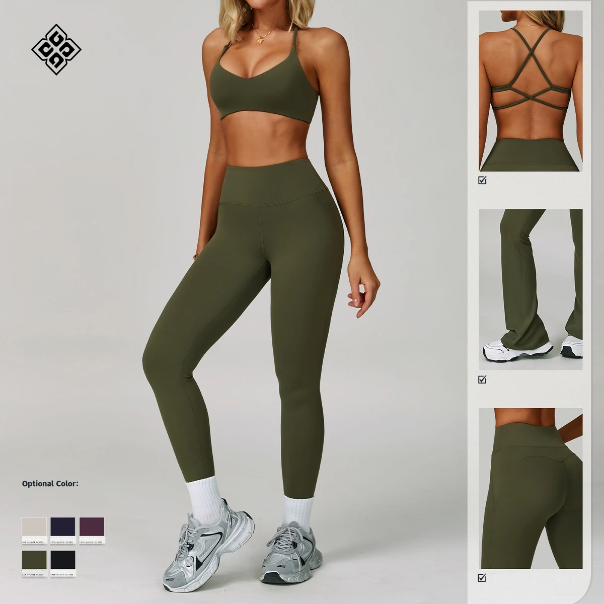Backless Yoga Suit Set for Women Neck-hugging Tight Quick-drying Fitness Suit High-intensity Exercise Suit