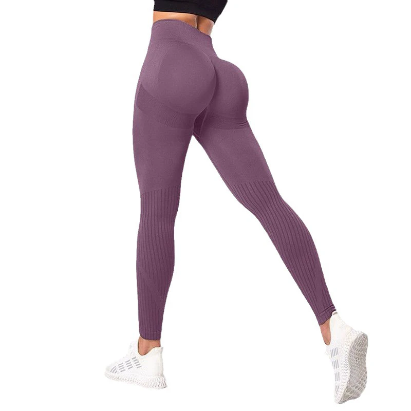 Women's High Waist Yoga Pants Quick-Drying Elastic Pilates Training Sports Running Tight Fitness Body Shaper Solid Pattern