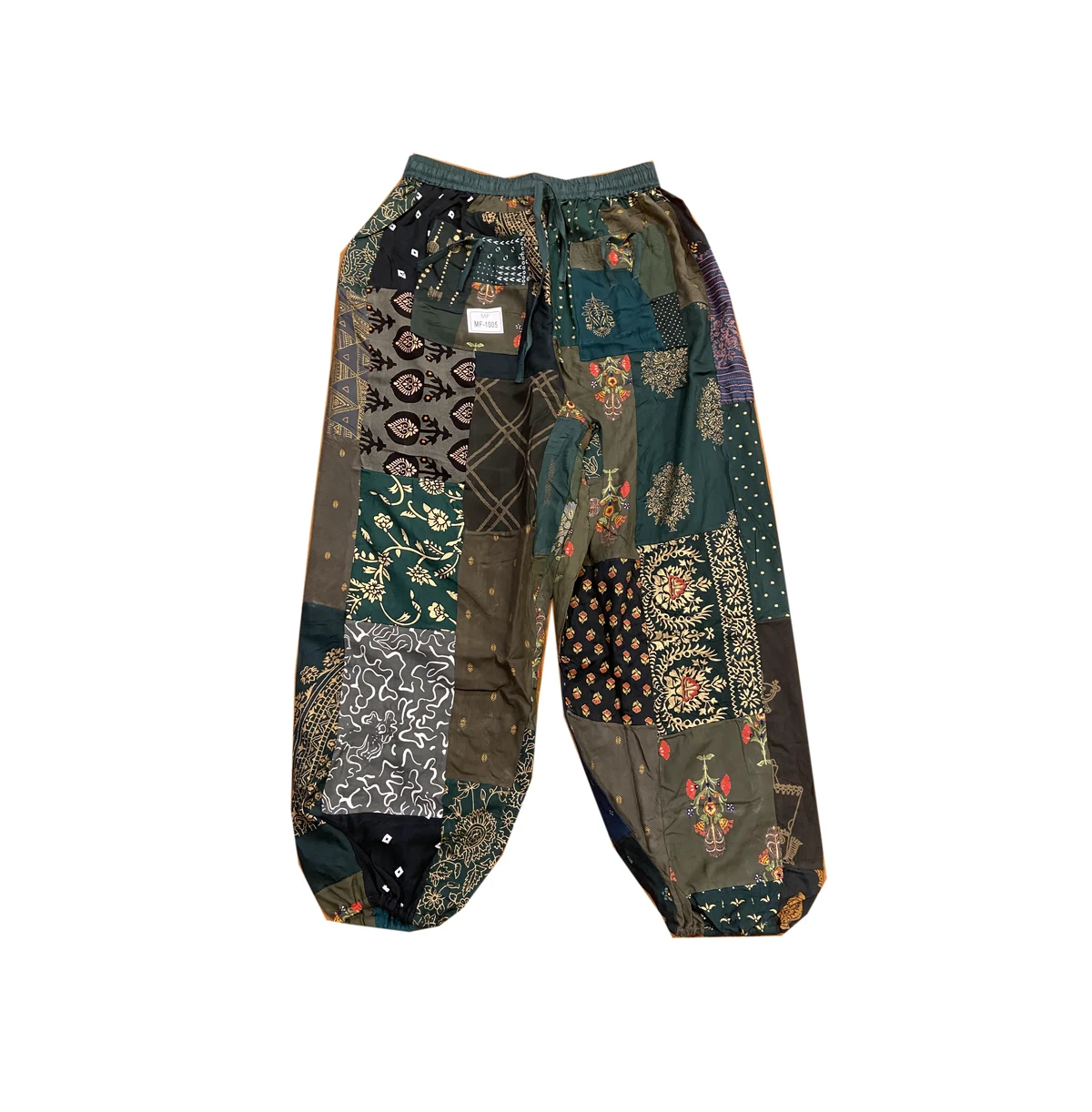 Women's Plus Size Yellow Boho Patchwork Casual Summer Harem Pants Mid Waist Regular Fit Yoga Maternity PJ Clothing Elastic Waist