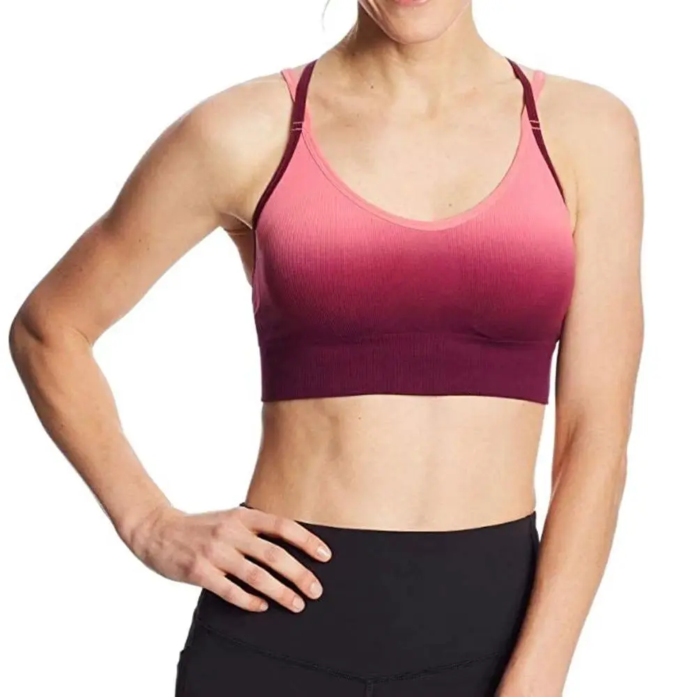 New Custom Made High Quality Gym Clothing Women's Sports Bra Breathable Quick Dry Four-Way Stretch Light Support Deep U-Neck