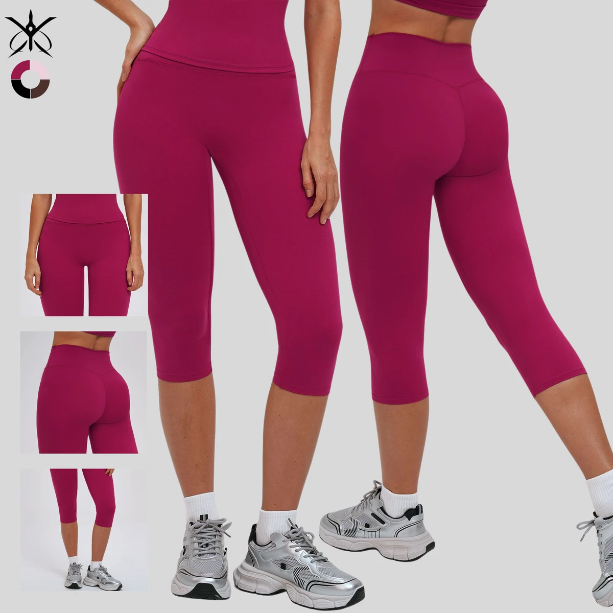 Comfortable Brushed Yoga Shorts High-Waisted Tight-Fitting Sports Shorts Collar-Bone Running Outdoor Fitness Pants for Women