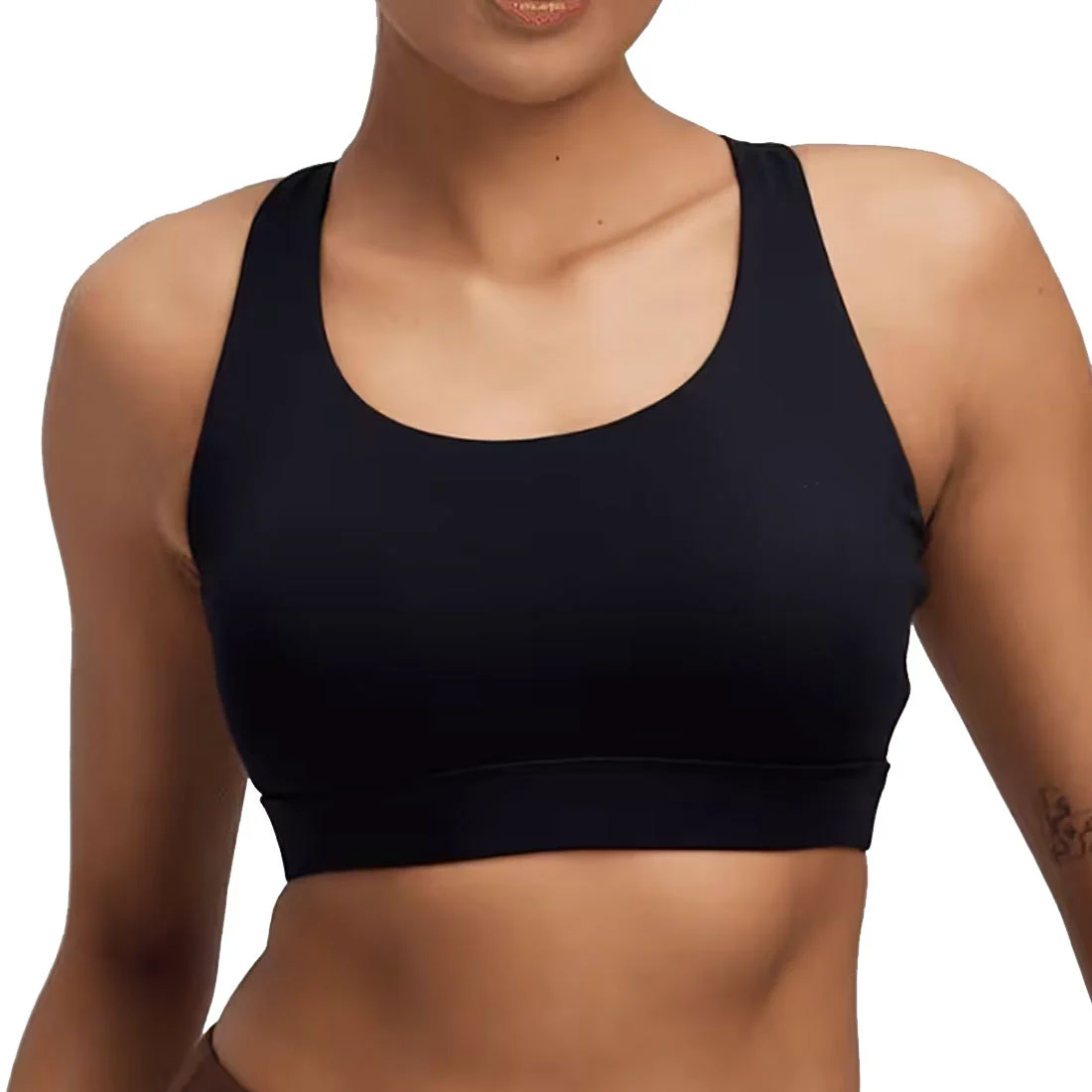 Medium Support Plus Size Breathable Simple Sports Bra for Women with Front Logo Comfort During Exercise and Yoga