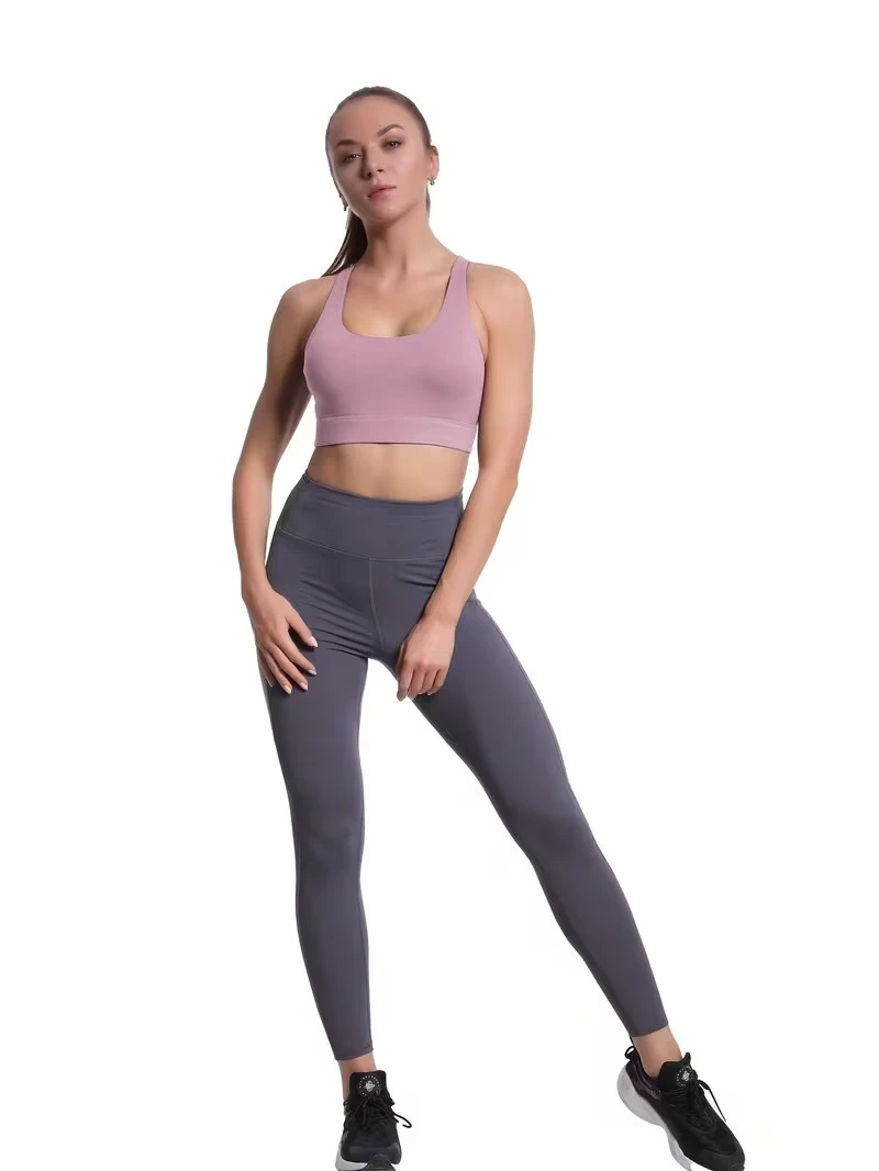 Ladies Open Keyhole Back Fitness Top | No Print Elastic Sportswear Bra | Premium Double Layer Support Workout Clothing