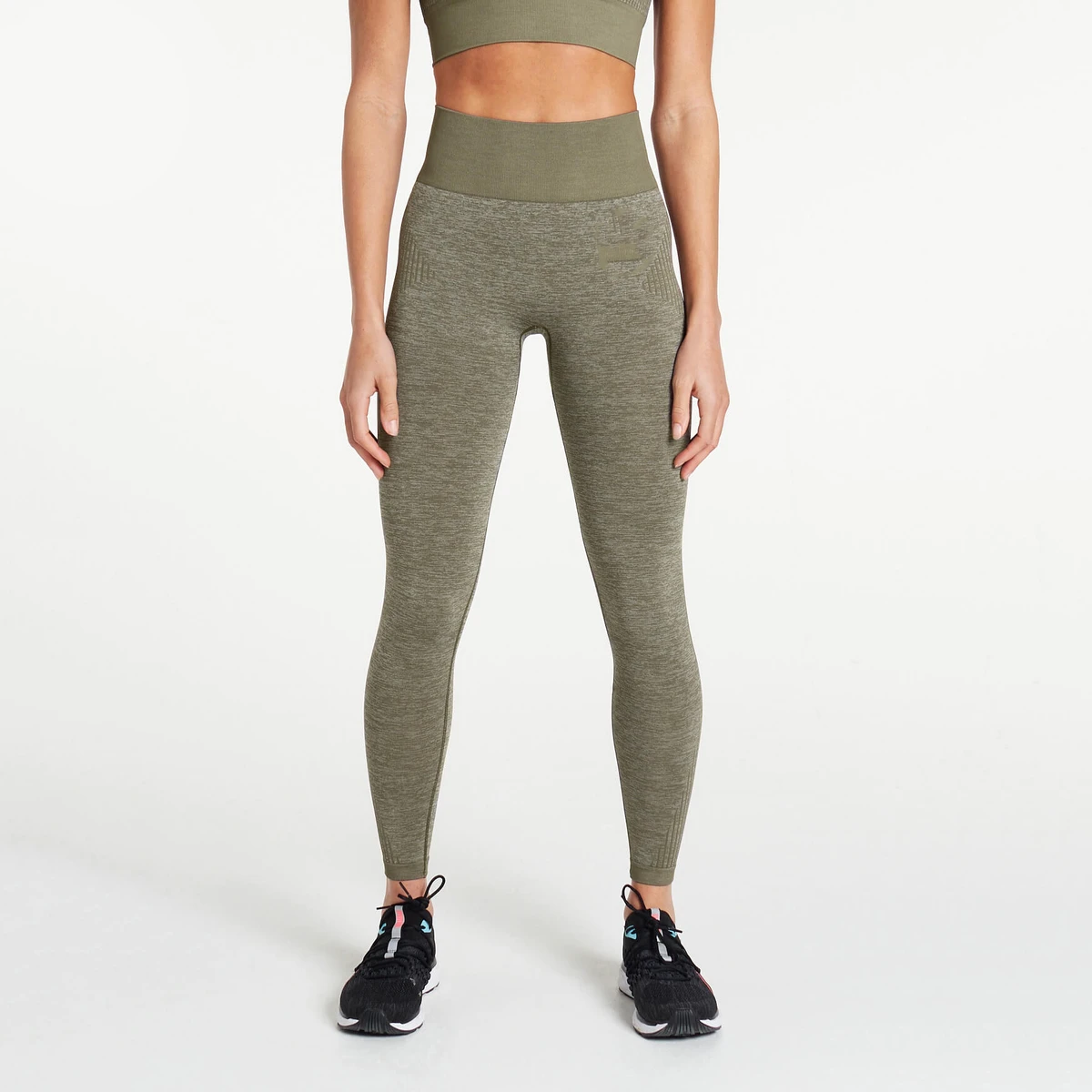 High Waist Seamless Yoga Leggings Solid Ribbed Full Length Women's Pants Spandex Nylon Four-Way Stretch Elastic Waist