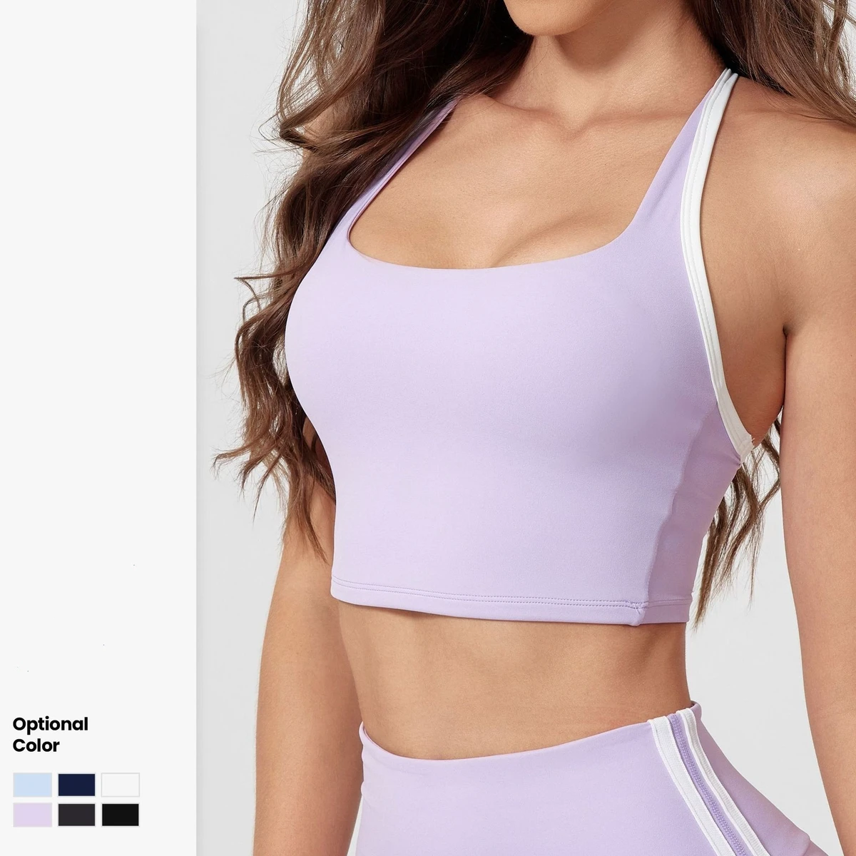 Women's Skin-Friendly Nude Yoga Bra Quick Drying Lightweight Fitness Sports Bra Vest with Adjustable Shoulder Strap