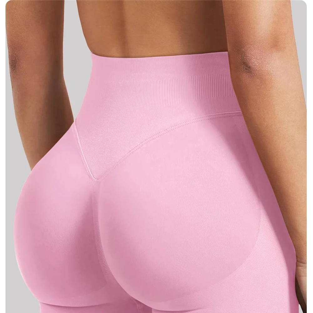 Dfy High-Stretch Solid Quick Dry Breathable Workout Shorts High-Waist Yoga Pants for Women Running Fitness